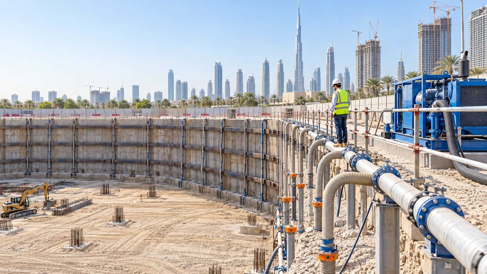 Dewatering works illustrated in the company profile